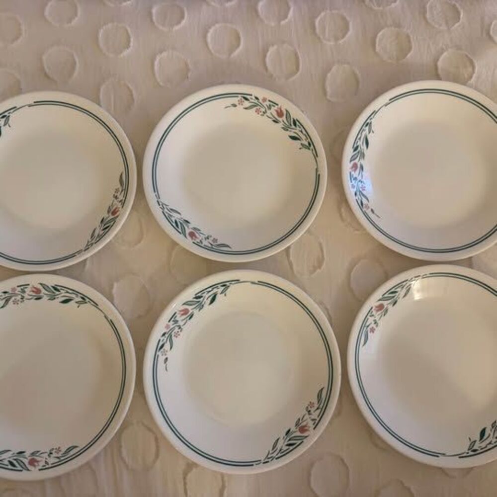 Vintage Corelle Rosemarie 6.75" Bread & Butter Plates - Set of 6